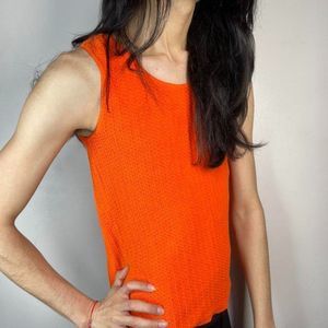 Orange Small Knitted Vest
